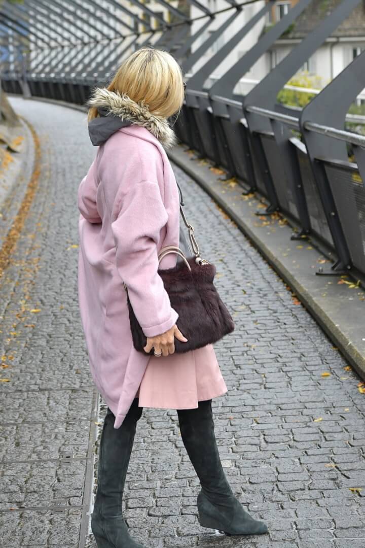 Coat - ASOS, Skirt - MaxMara, Hoodie - Hollister, Boots - Unknown Paris Vintage, Bag - AGL