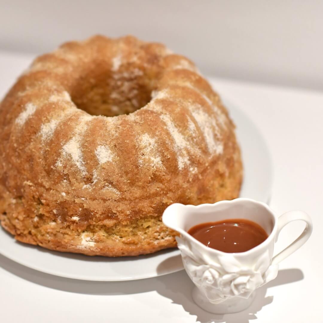 Cinnamon Doughnut Cake with Whiskey Fudge Sauce Cinnamon Doughnut Cake with Whiskey Fudge Sauce